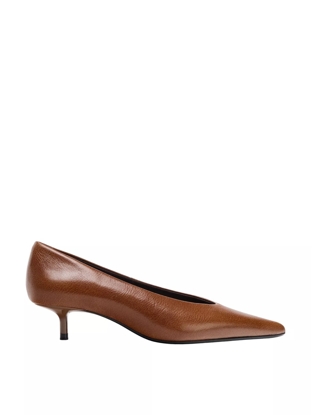 Zara leather Pointed-Toe Pumps in Brown